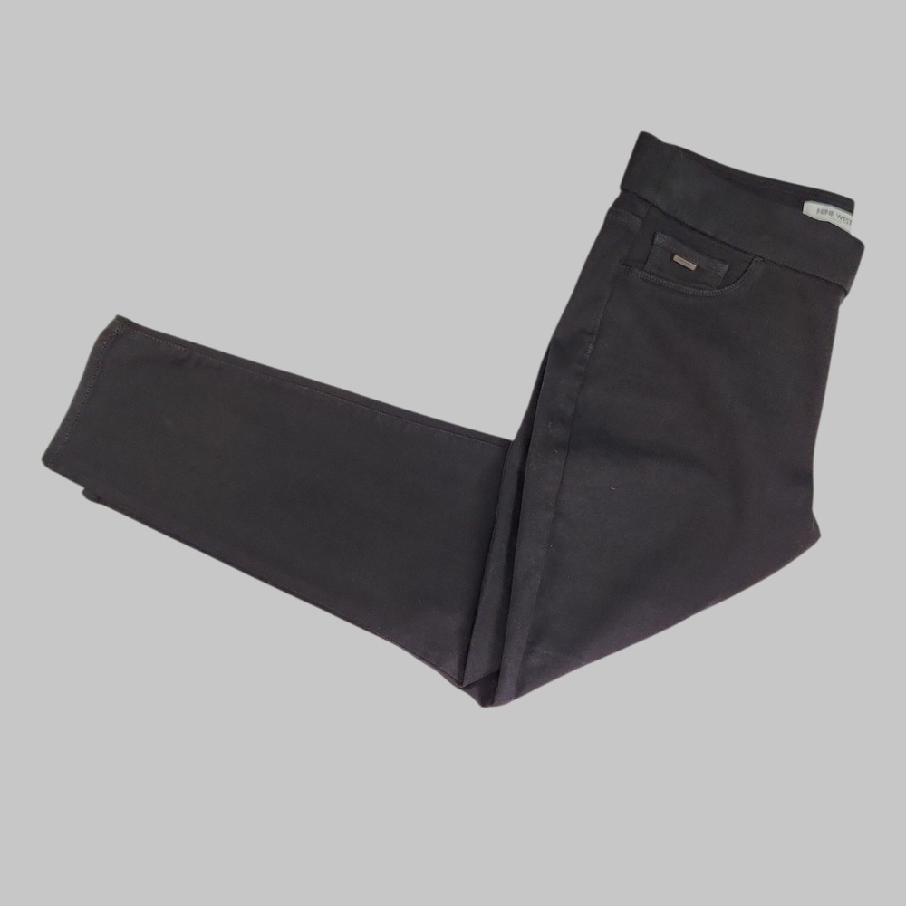 Nine West Heidi Pull On Skinny Jeans Black Pants Size 14 Cotton Spandex